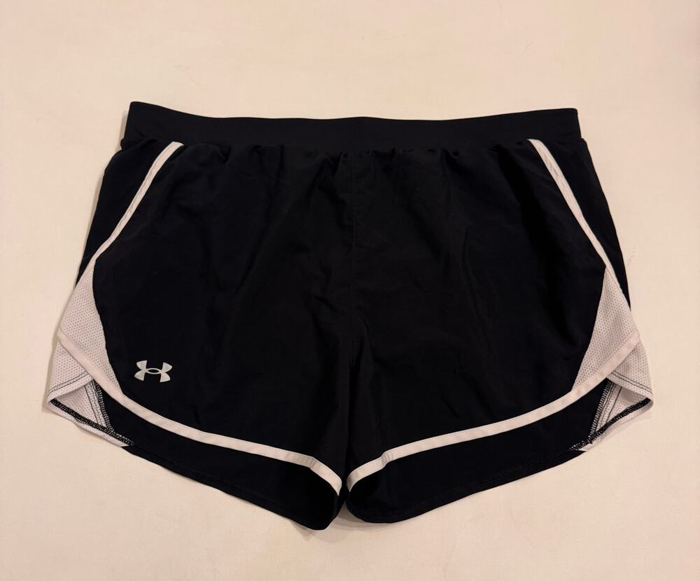 Under Armour Women's Lined Running Shorts Black/White Size XL